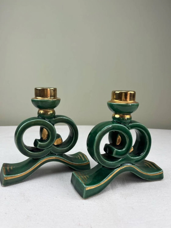Keramik-Kerzenhalter aus den 1950er Jahren – Porcelain, Vintage (photo 10 of 15)