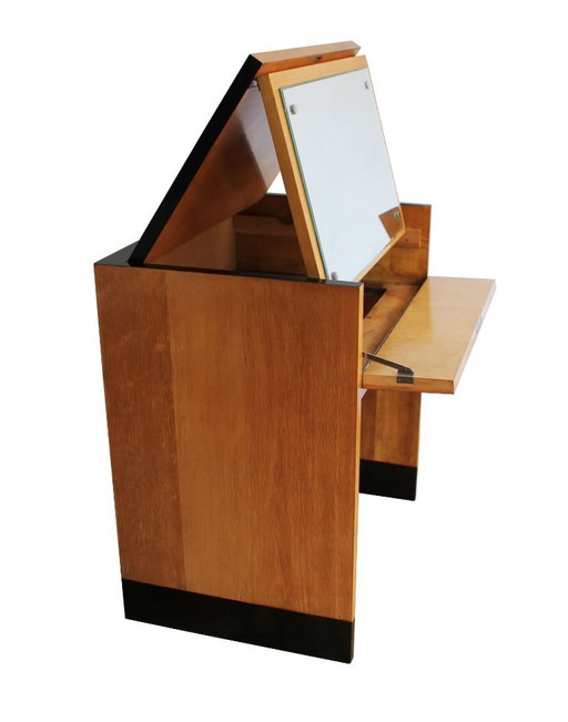 Modernistischer Schminktisch aus den 1950er Jahren mit verstecktem, verstellbarem Spiegel