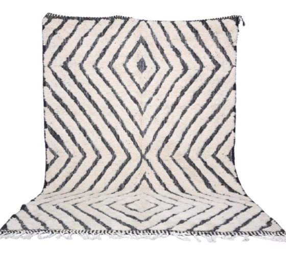 Image 1 of Authentic Beni Ouarain Rug, Ecru, Handmade in Soft Wool - 300x200cm