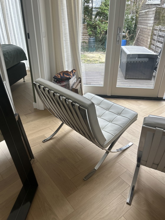 Image 1 of 2 Knoll Barcelona Chairs white