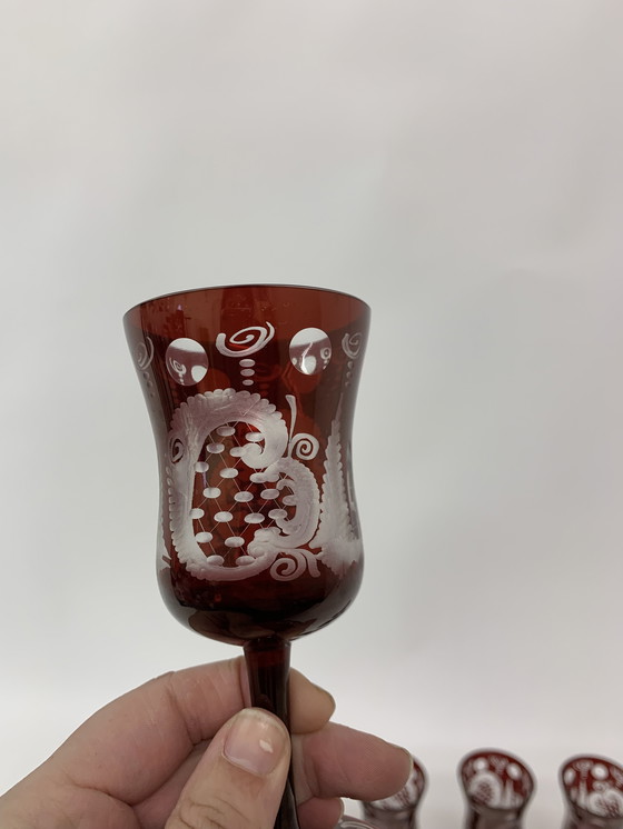 Image 1 of Set di 8 bicchieri e vasi di cristallo Egermann Bohemian