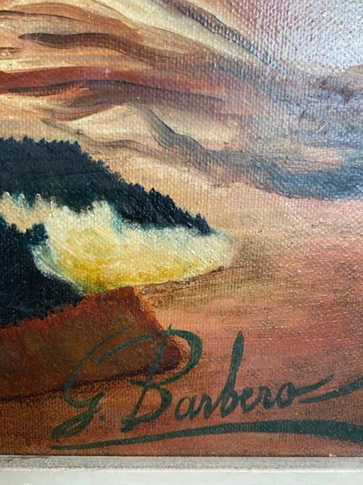 Dipinto Olio Su Tela - "La Conceria" G. Barbero – lijsten, Wood (photo 2 of 5)