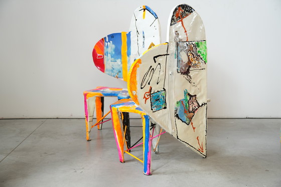 Image 1 of Set di 6 sedie Pop Art firmate da Guido Coletti (1995, firmate nel 2013)