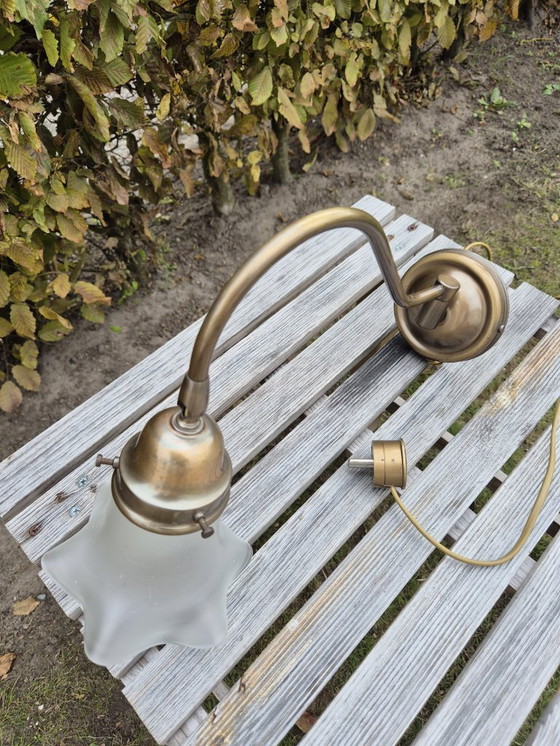 Image 1 of Vintage - Wandlamp - Booglamp - Herda - Kelkglas