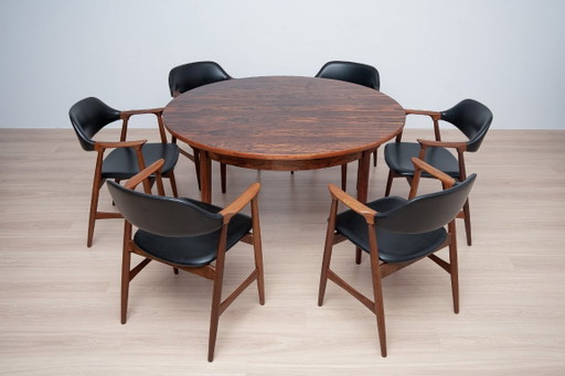 Eetkamerset uit het midden van de jaren 60, 6 Carlton fauteuils van Låte Møbelfabrikk en uitschuifbare tafel (photo 2 of 24)