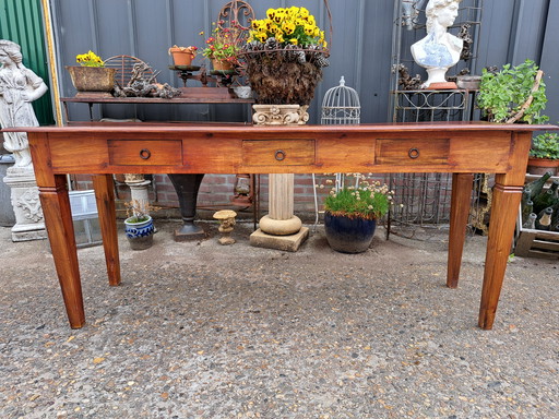 Large side table, wall console, hall table, chest of drawers, light signs of use 180x55cm and 78cm high.