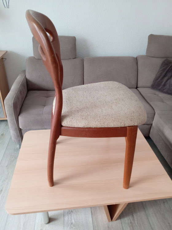 Image 1 of 2x Teak Chair J. L. Moeller Upholstered Chair Møller 70s Danish Design Niels Otto Denmark