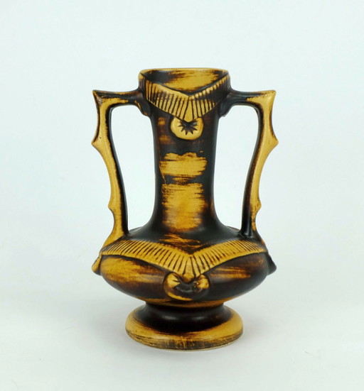 seltene Jasba mid century Doppelhenkelvase Modell 1350/25 mit herausragender Form