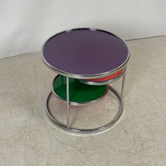 Image 1 of KARE Design Swivel Glass Coffee Table — Attributed to Milo Baughman