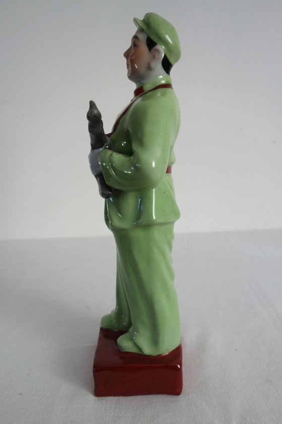 Image 1 of Chinese Porcelain Biscuit Soldier Figurine Statue - Cultural Revolution #4