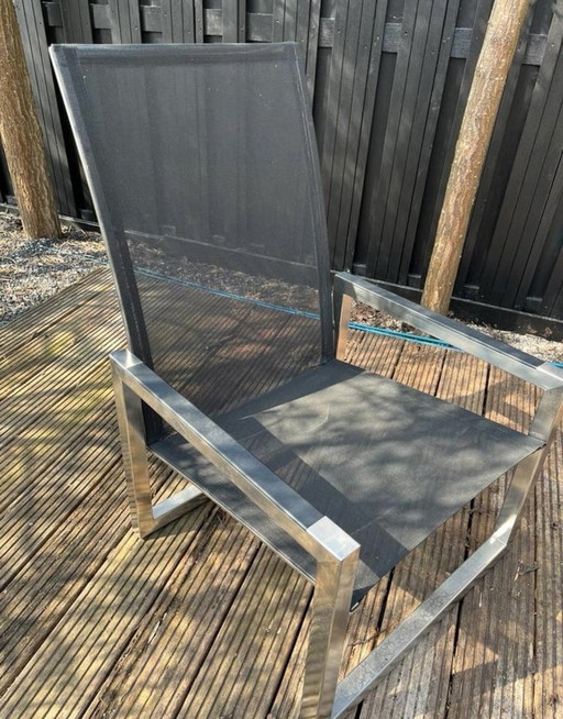 Royale Botania RVS Relax Stoelen (4) Plus Tafels (2)