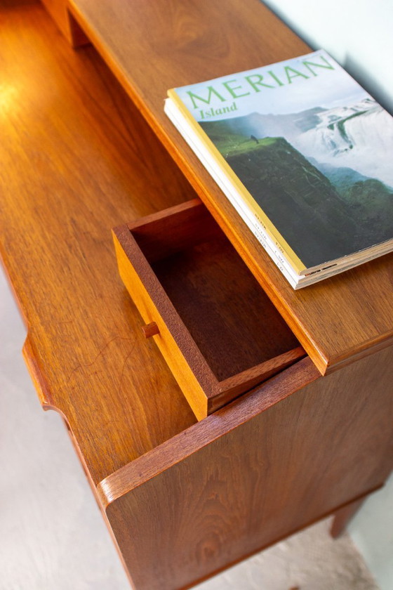 Image 1 of Vintage teakhouten secretair bureau, ladekast, Deens Riis Antonsen