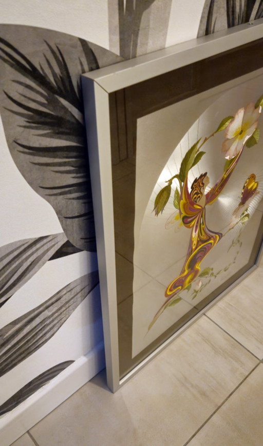 Vintage silkscreen print signed Michelle Emblem – 1970s