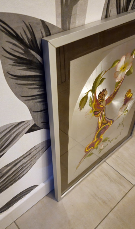 Image 1 of Vintage silkscreen print signed Michelle Emblem – 1970s