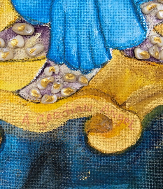 Image 1 of Archangel, handmade artwork with mixed media.