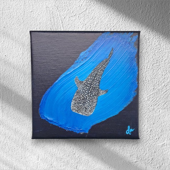 Image 1 of Handmade acrylic painting whale shark