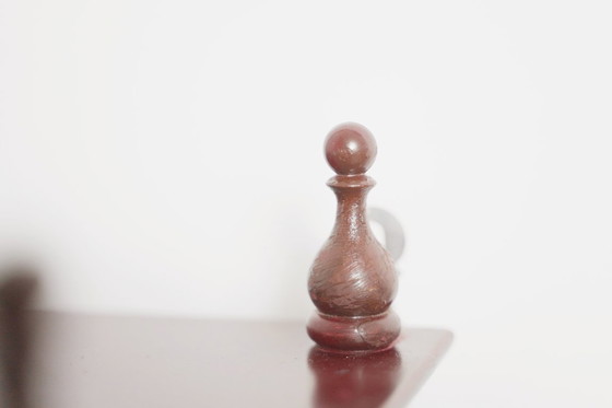 Image 1 of Mahogany-Finish Hanging Wall Shelf Set of 2 Pair, Traditional Spindle Display Shelves, Vintage Colonial Style Decorative Modula