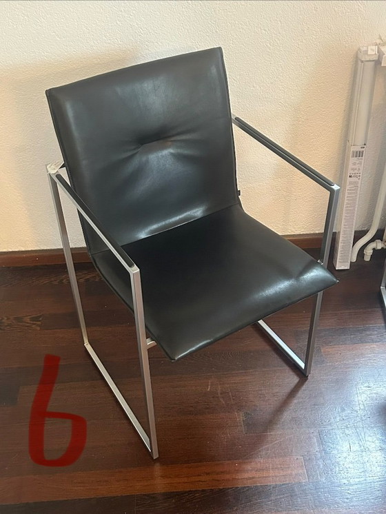 6x sedie design Arco Frame pelle nera 50x40x83 cm – Sedie da pranzo (photo 7 of 7)
