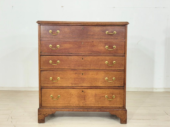 Image 1 of Mahagoni Sekretär / Kolonialstil Kommode / Schiffskommode – um 1900