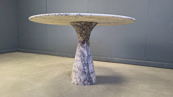 Image 1 of Vintage round marble dining table, 1970s