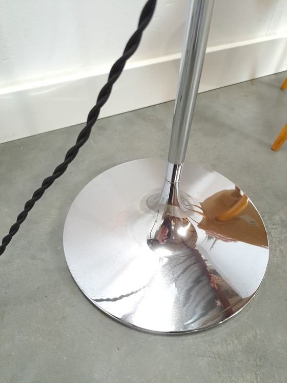 Image 1 of Lampada da terra a globo cromato dell'era spaziale