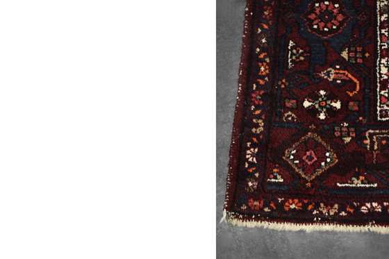 Image 1 of Vintage handgeweven oosters Hamadan vloerkleed uit het Midden-Oosten, jaren 1960