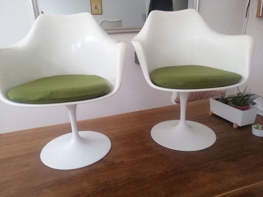 2x Vintage Tulip armchair by Eero Saarinen for Knoll International, 1970