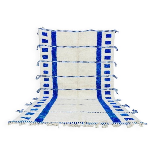 Alfombra azul hecha a mano 250cm x 150cm