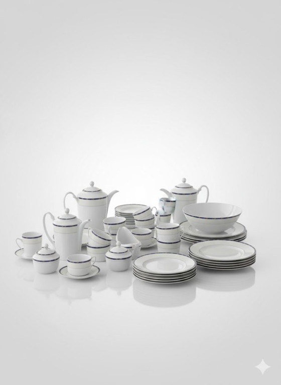 Image 1 of Service de table Guy Degrenne. 117 pièces, complet. Porcelaine de Limoges. Neuf.