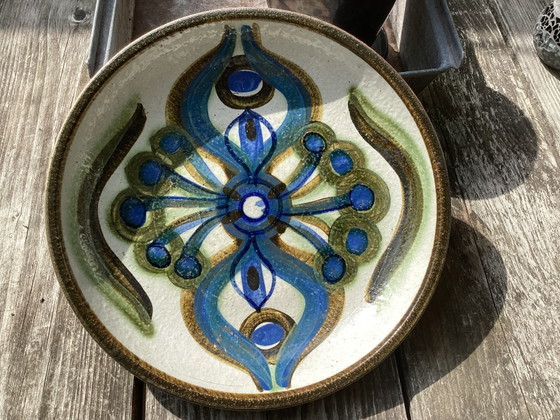 Mid-Century Large Danish Studio Potters Bowl or Wall Plate by Noomi Backhausen for Søholm, 1960s. – Ceramic (photo 5 of 5)