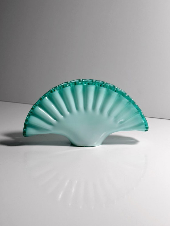 Image 1 of Porta tovaglioli vintage in vetro di Murano, vetro satinato, turchese, menta, opalino, anni '80