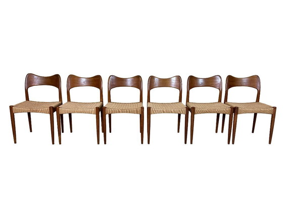 Image 1 of 6x Sedie da pranzo in teak anni '60/'70 di Niels O. Möller per J.L. Møllers anni '60