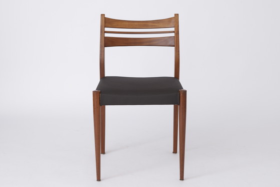 Image 1 of 1 of 4 Vintage German Dining Chair, 1960s–70s, Dyed Beech & Black Skai – Mid-Century Modern