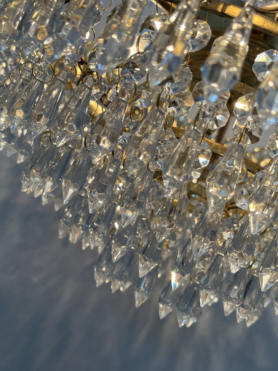 Image 1 of 2 Pieces ! Vintage Art Nouveau Style Crystal Chandeliers