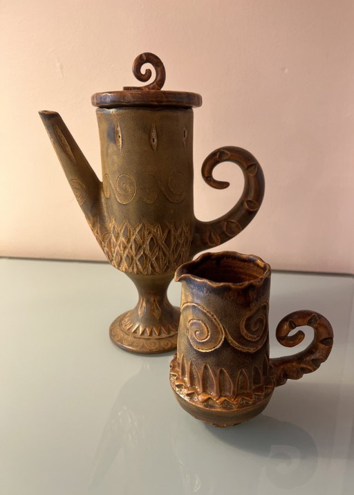 Huguette Bessone ceramic set, 1960s