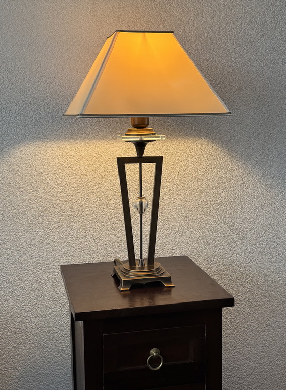 Image 1 of 🔷 UNICUM | Il Paralume Marina Bronze Table Lamp | Italian Design | Murano Glass | 1987-1995