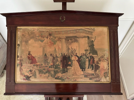 Dipinto Biedermeier con cornice originale