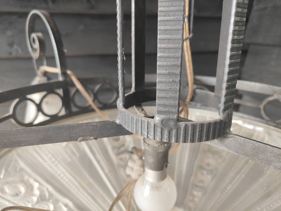 Original Jugenstihl chandelier. – Iron, Glass (photo 9 of 12)