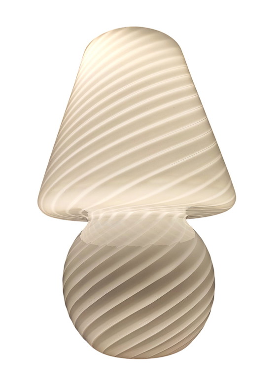 Image 1 of Lampe champignon vintage en verre de Murano à motif filigrané – Vetreria 022 - La Murrina