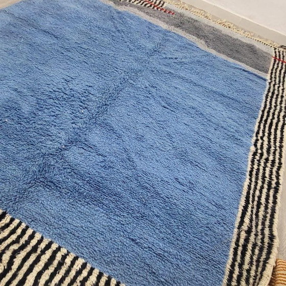 Alfombra bereber tradicional grande hecha a mano, azul, tamaño 3/4 M – Accupunto, Wool (photo 2 of 7)
