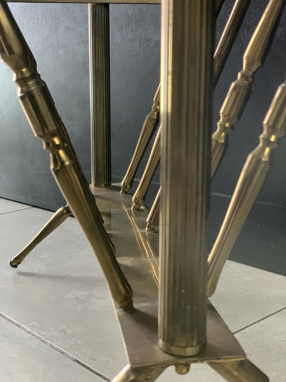 Image 1 of vintage brass magazine rack