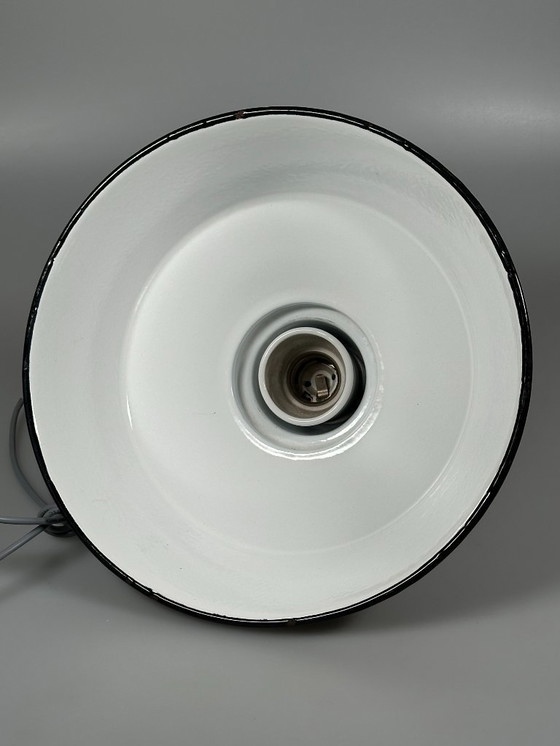 Image 1 of jaren 30 40 plafondlamp industriële lamp emaille loft metaal Bauhaus design