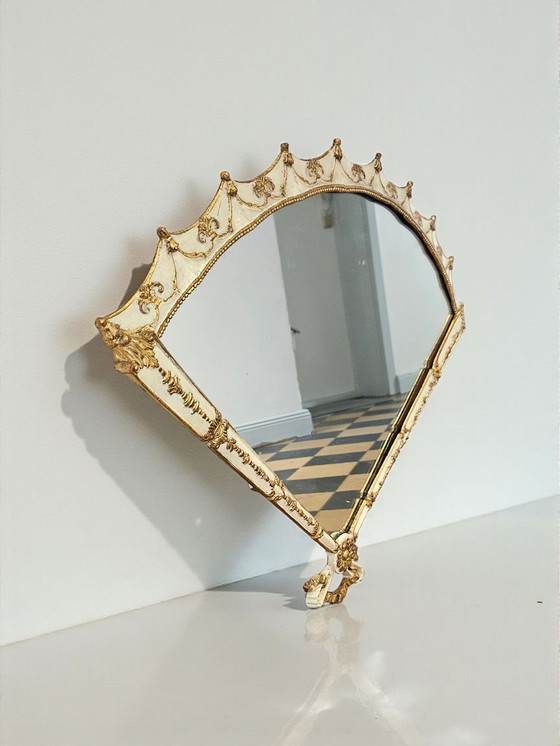 Image 1 of specchio da parete vintage Palladino Rococò Fiorentino, specchio dorato