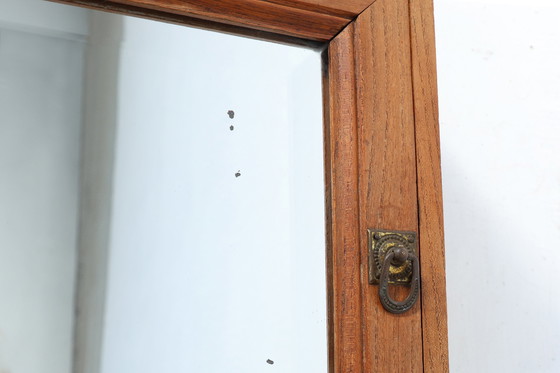 Image 1 of Art Deco scheerkast in eiken met afgeschuinde spiegel, Frankrijk ca. 1900