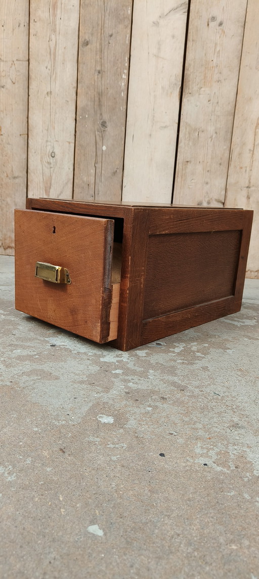 Mobile schedario da scrivania vintage in legno anni '20 New Objectivity