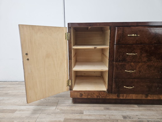 Image 1 of 1940s Art Decò sideboard in walnut and blond walnut