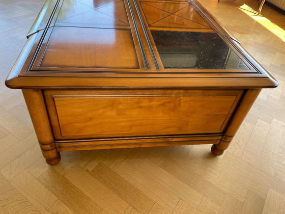 Klassieke Bar-Salontafel Met Marmeren Inleg – Vintage-Italiaans Design – Wood, Marble (photo 6 of 6)