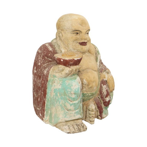 Image 1 of Grote Lachende Boeddha XL Hout