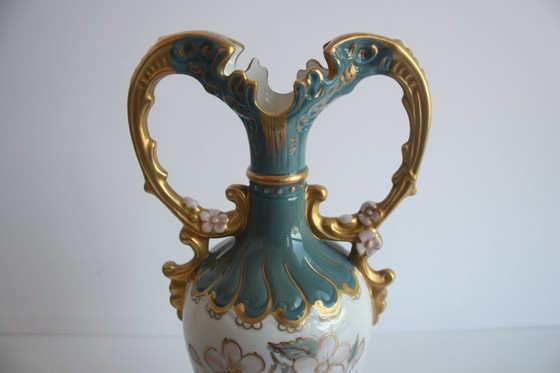 Image 1 of Vaso/anfora in porcellana d'epoca, Royal Dux, anni '60.