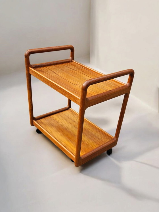 Image 1 of Mid - Century Cado Danish teak side table side trolley bar trolley 1970s Made in Denmark